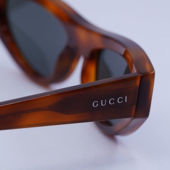 Gucci GG1919S 004 Sunglasses Havana Cat Eye Frame, Grey Lenses - Picture 9 of 11